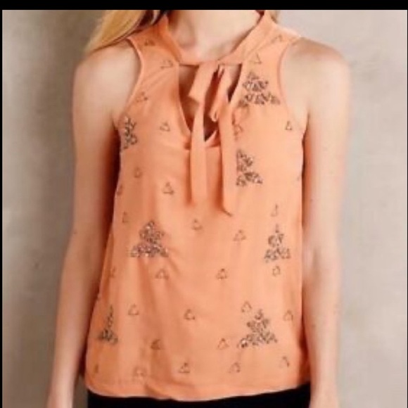 Anthropologie Tops - AKEMI + KIN Anthropologie Beaded V Neck Top Blouse
